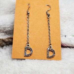 7/$10 D Initial Earrings, New